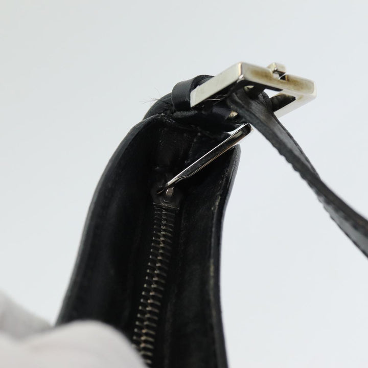 Celine C Macadam Canvas Shoulder Bag Black Auth ep4932