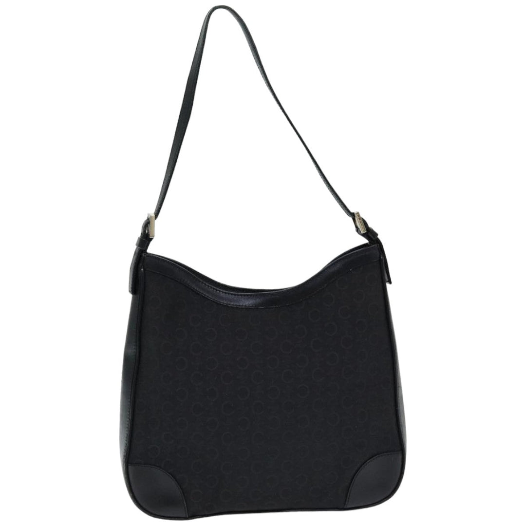 Celine C Macadam Canvas Shoulder Bag Black Auth ep4932