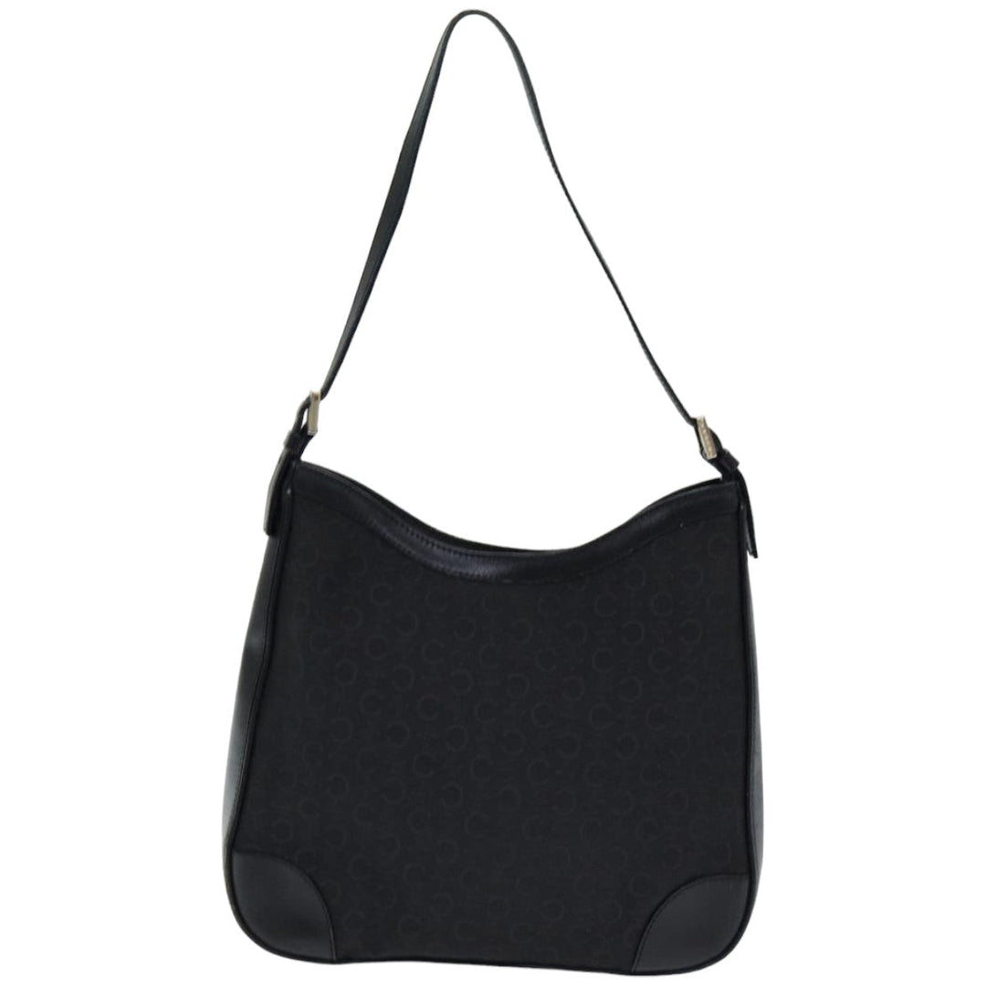 Celine C Macadam Canvas Shoulder Bag Black Auth ep4932