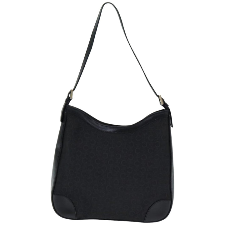 Celine C Macadam Canvas Shoulder Bag Black Auth ep4932