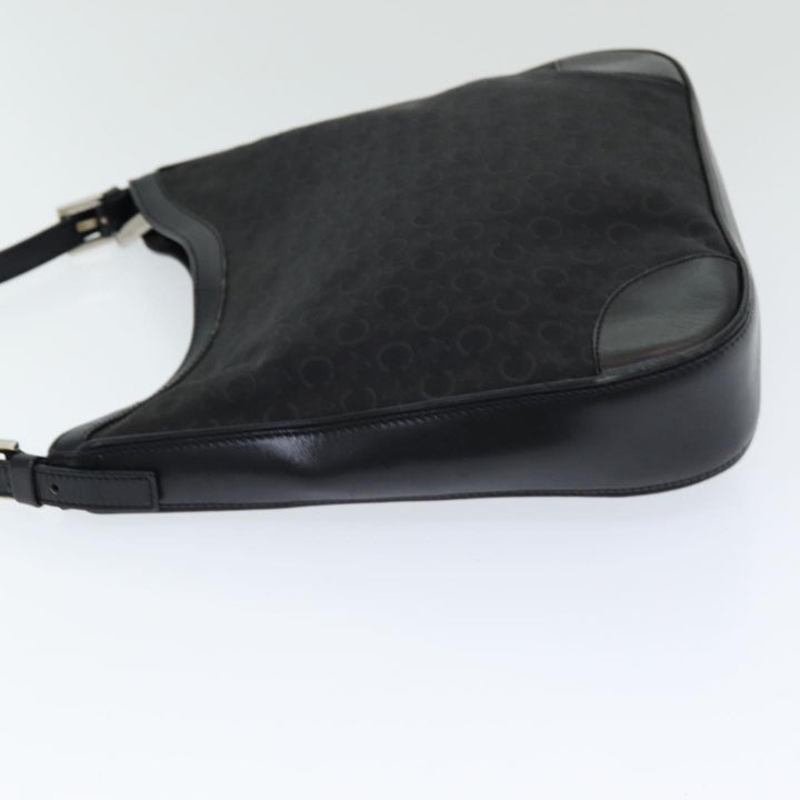 Celine C Macadam Canvas Shoulder Bag Black Auth ep4932