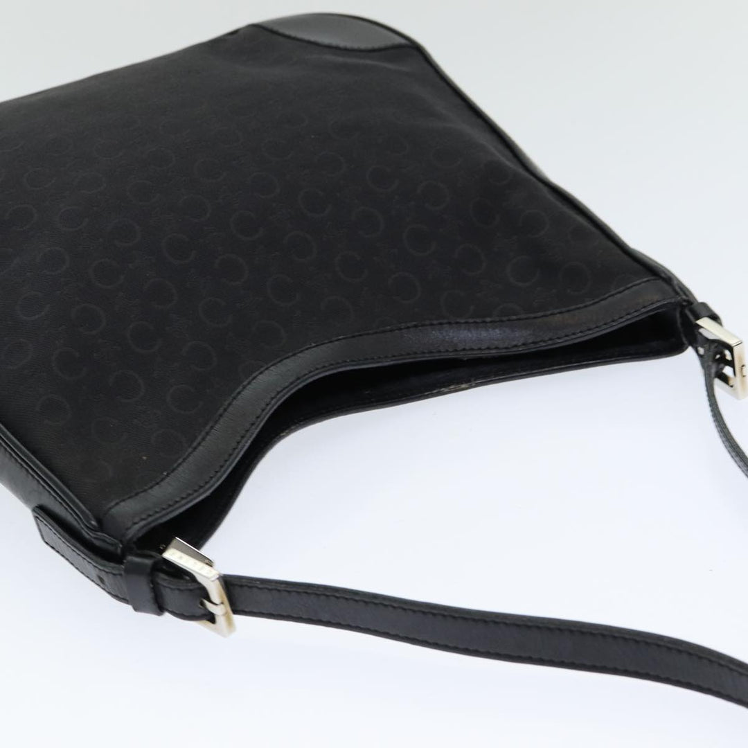 Celine C Macadam Canvas Shoulder Bag Black Auth ep4932