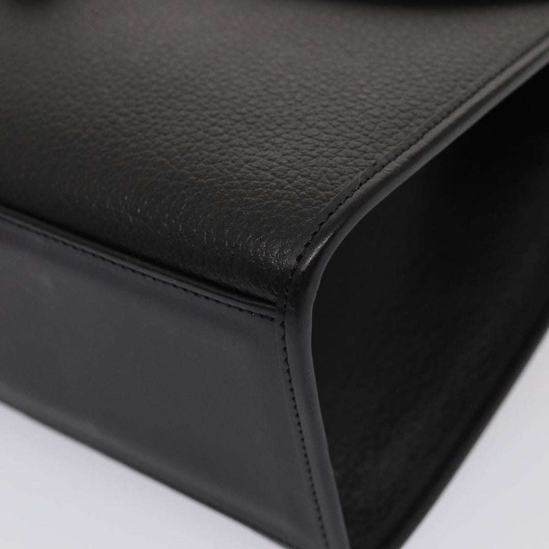 BurberrySs Hand Bag Leather 2way Black Auth ep4940