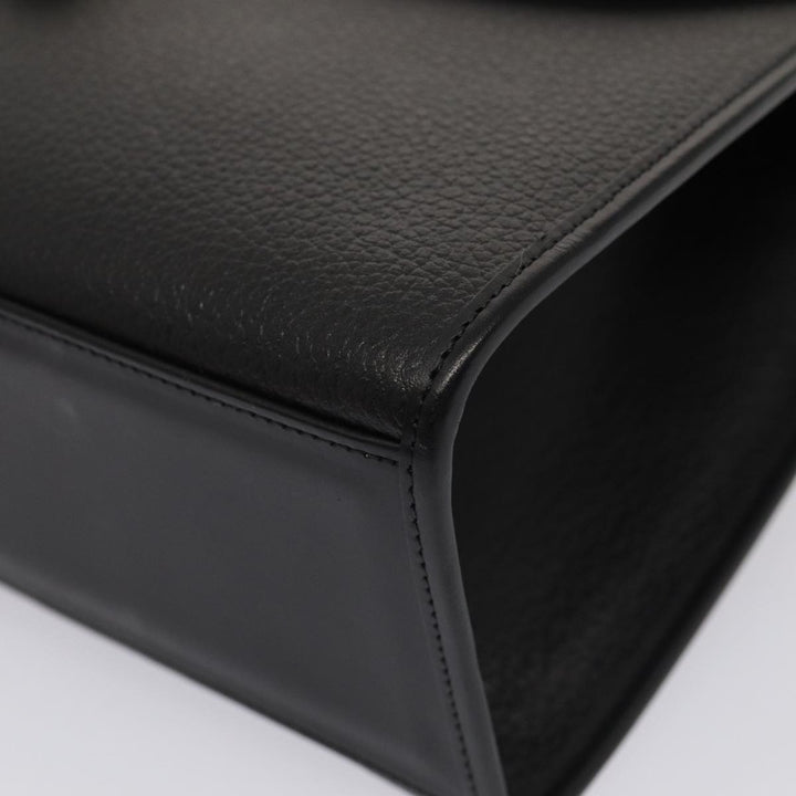 BurberrySs Hand Bag Leather 2way Black Auth ep4940