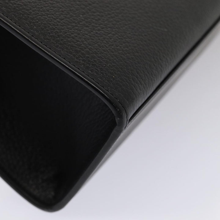 BurberrySs Hand Bag Leather 2way Black Auth ep4940