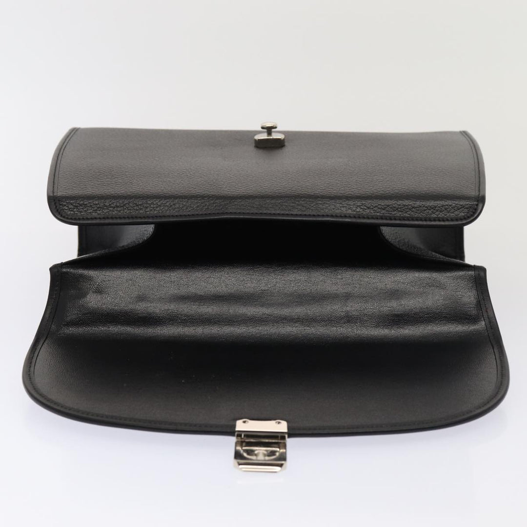 BurberrySs Hand Bag Leather 2way Black Auth ep4940