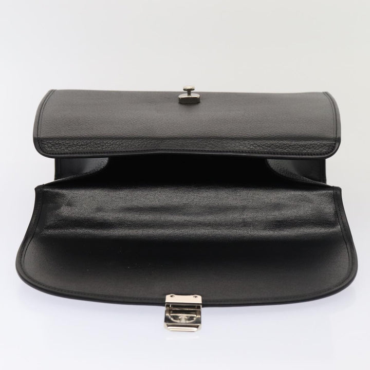 BurberrySs Hand Bag Leather 2way Black Auth ep4940