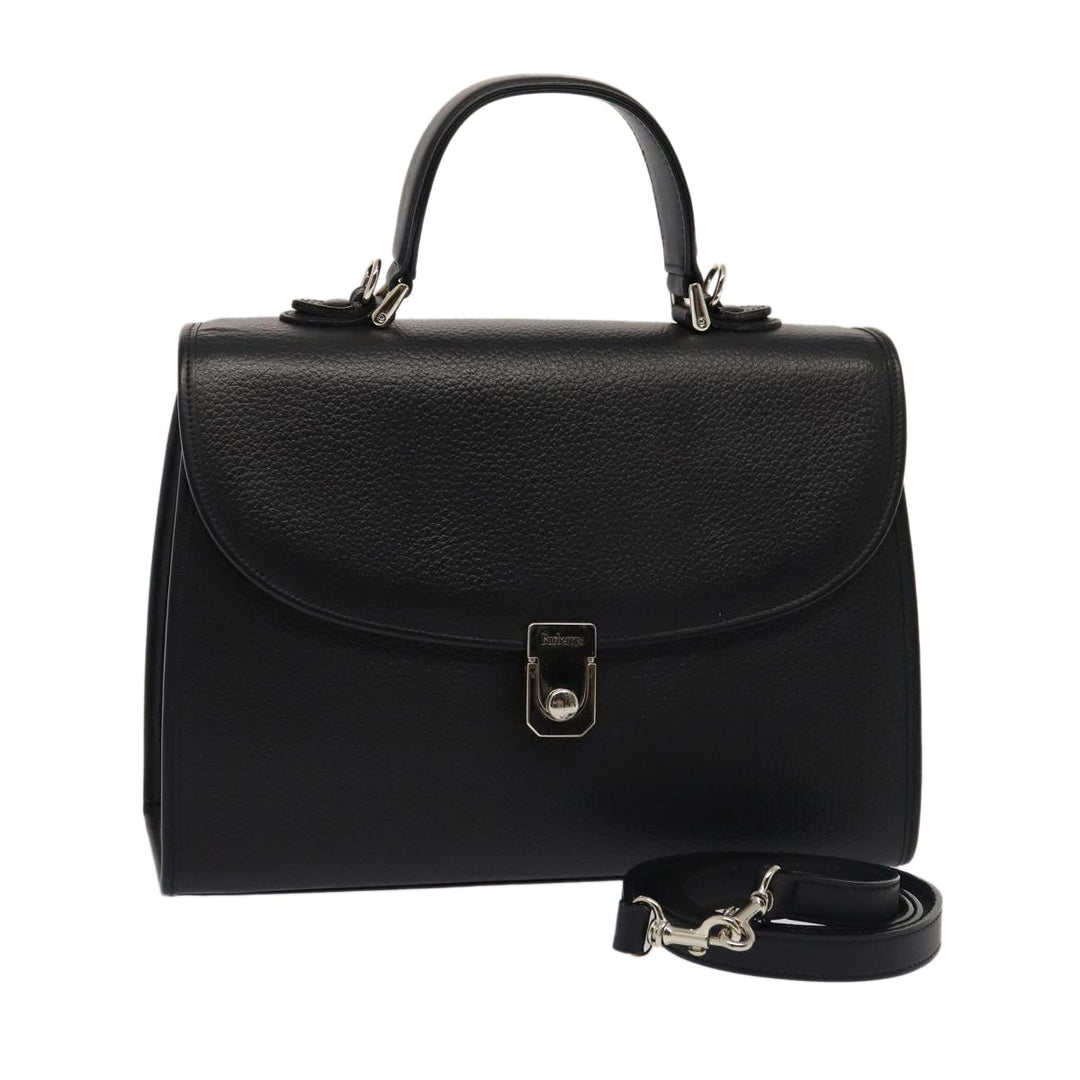 BurberrySs Hand Bag Leather 2way Black Auth ep4940