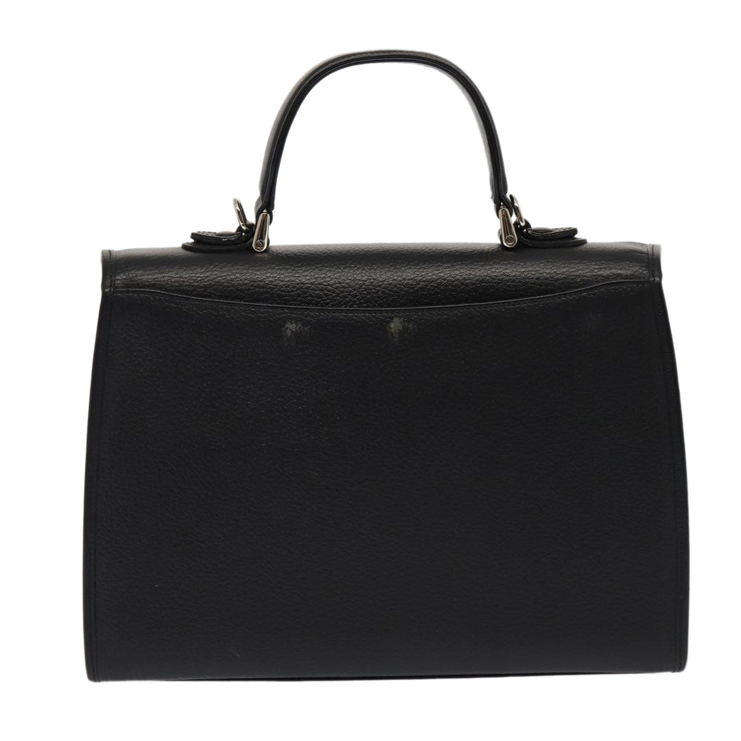 BurberrySs Hand Bag Leather 2way Black Auth ep4940