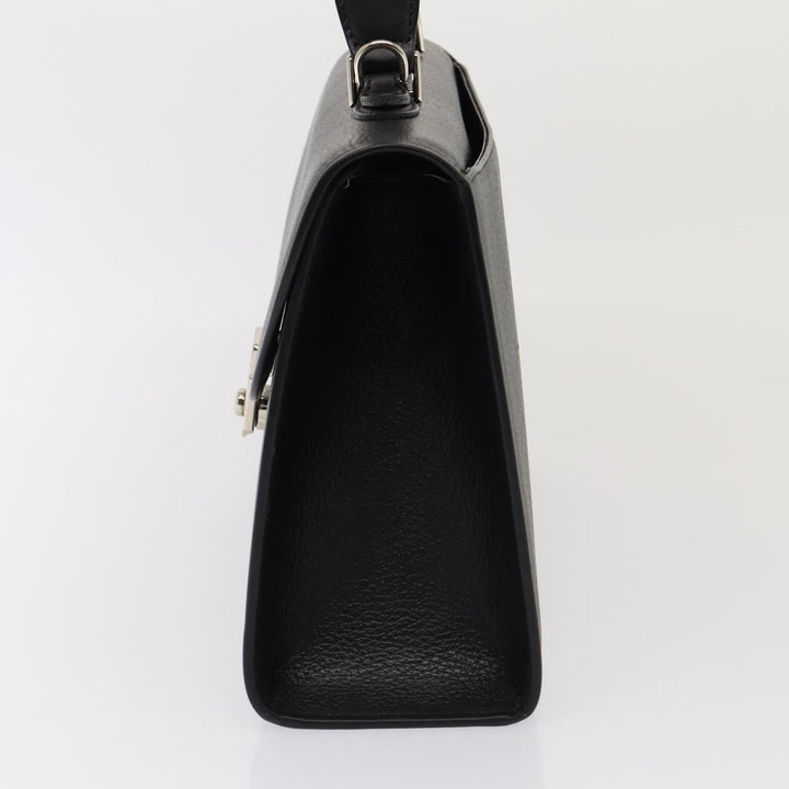 BurberrySs Hand Bag Leather 2way Black Auth ep4940