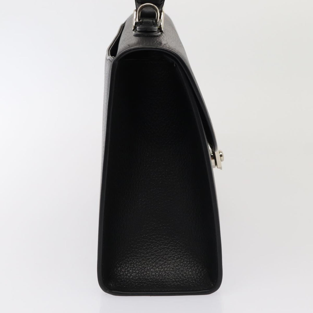 BurberrySs Hand Bag Leather 2way Black Auth ep4940