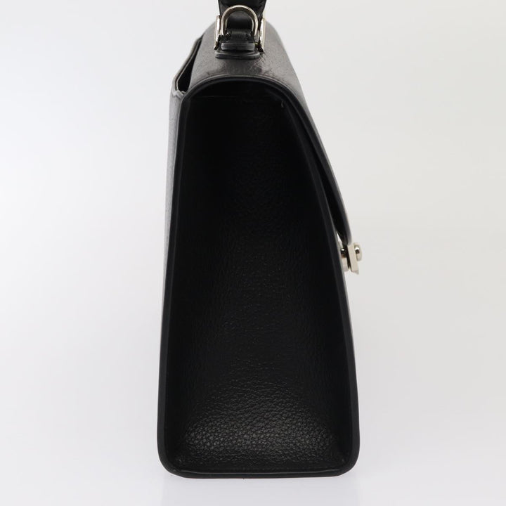 BurberrySs Hand Bag Leather 2way Black Auth ep4940
