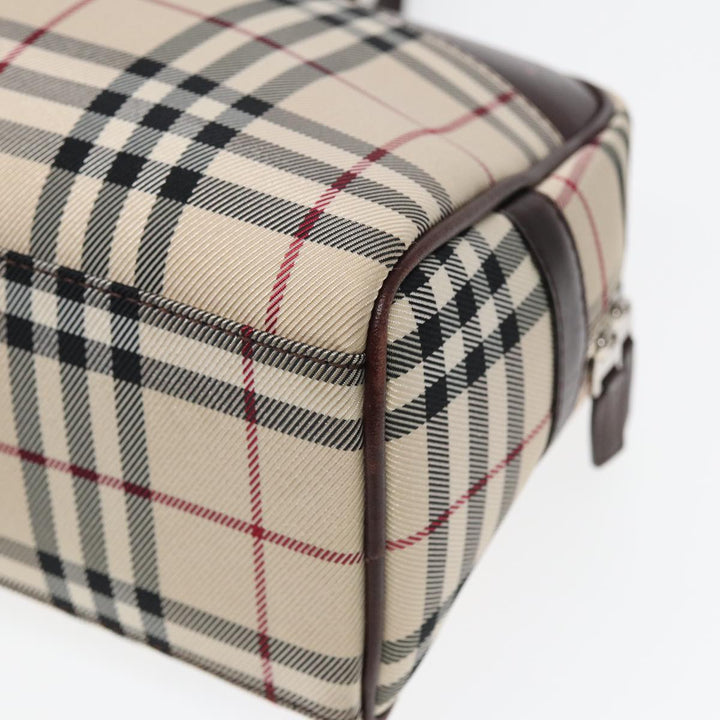 Burberry Nova Check Hand Bag Nylon Beige Auth ep4955
