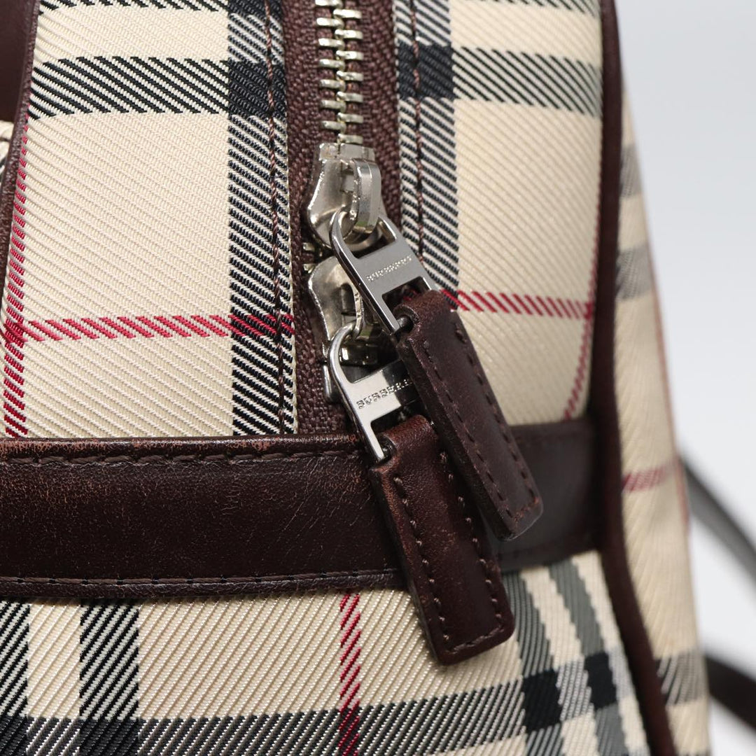 Burberry Nova Check Hand Bag Nylon Beige Auth ep4955