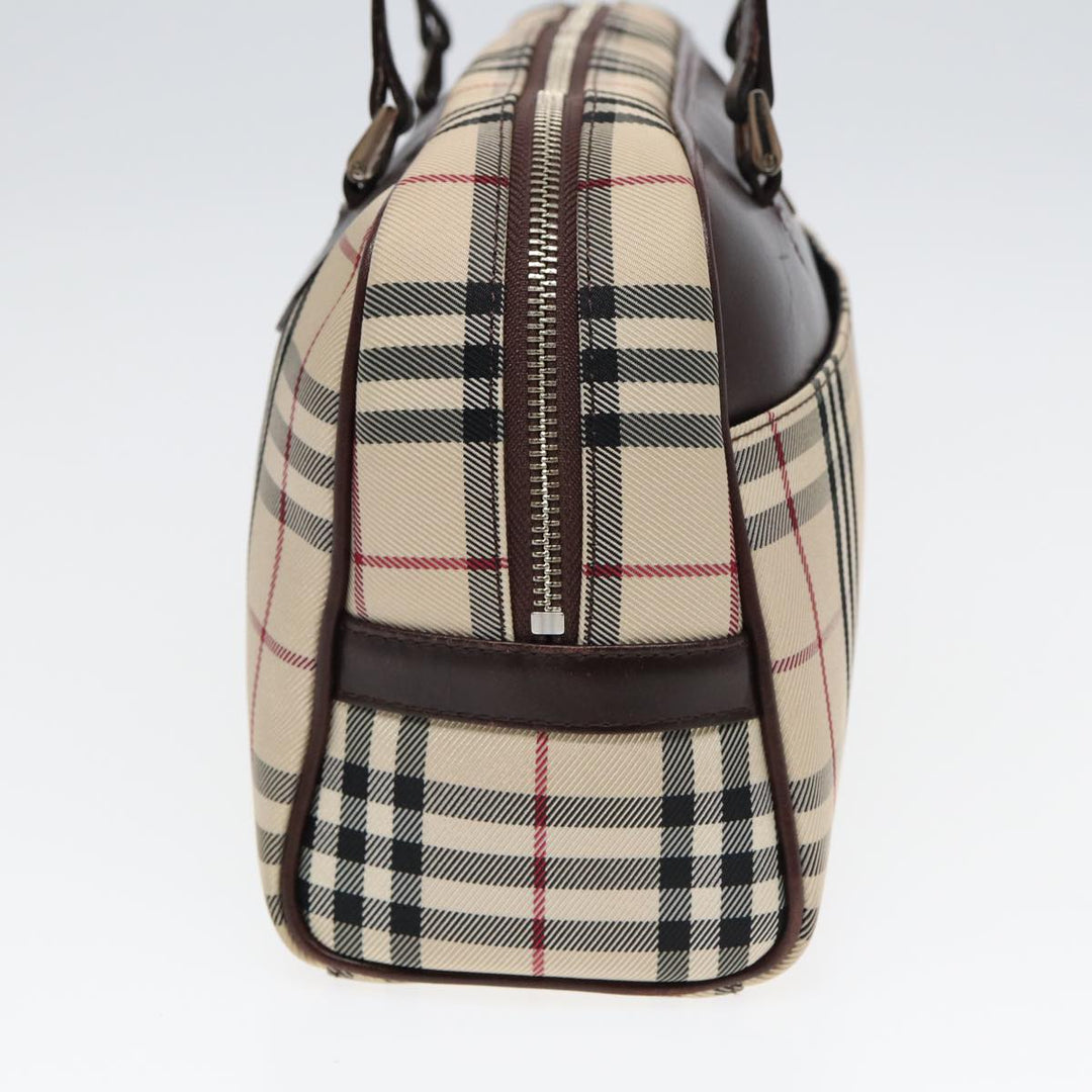 Burberry Nova Check Hand Bag Nylon Beige Auth ep4955