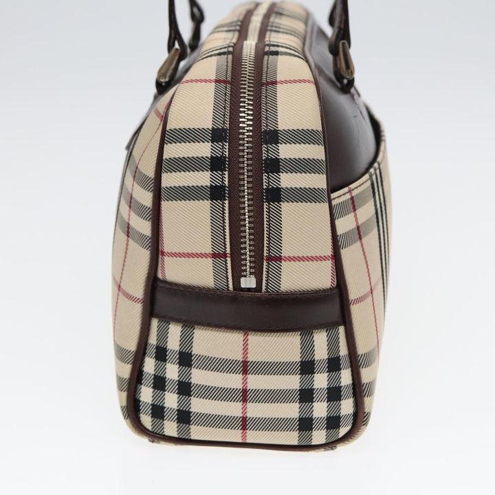 Burberry Nova Check Hand Bag Nylon Beige Auth ep4955