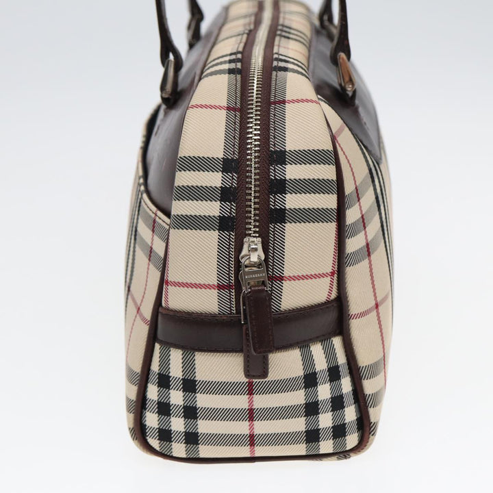 Burberry Nova Check Hand Bag Nylon Beige Auth ep4955