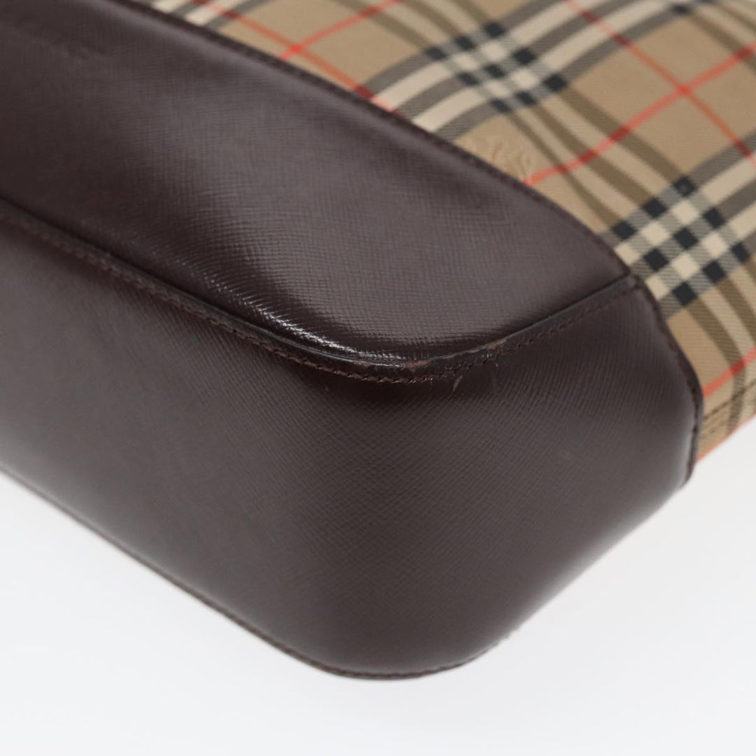 Burberry Nova Check Tote Bag Canvas Leather Beige Brown Auth ep5013
