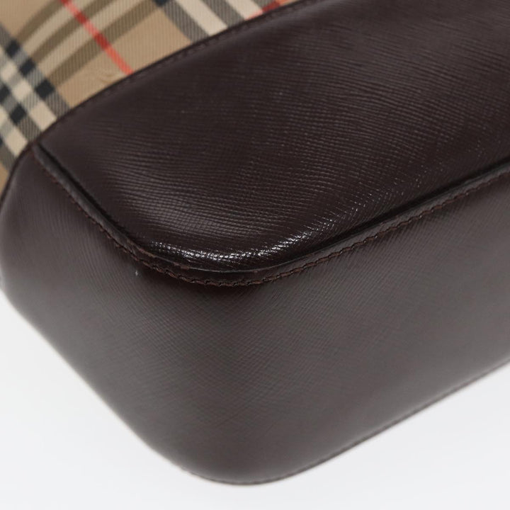 Burberry Nova Check Tote Bag Canvas Leather Beige Brown Auth ep5013