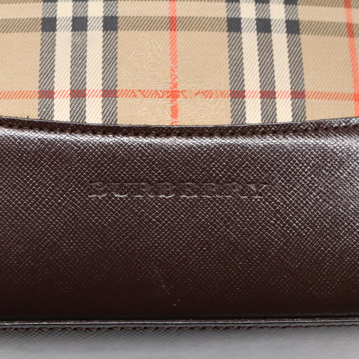 Burberry Nova Check Tote Bag Canvas Leather Beige Brown Auth ep5013