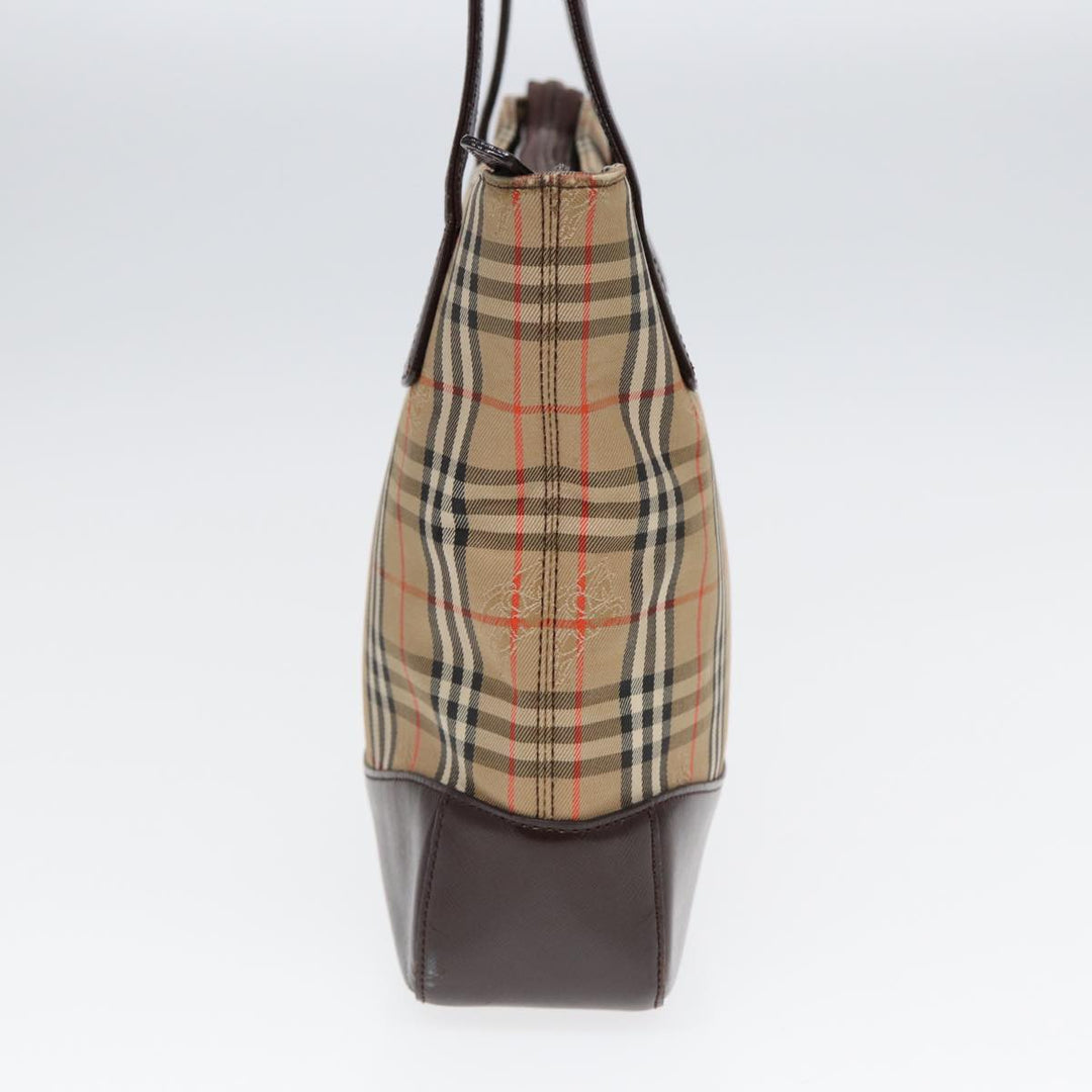 Burberry Nova Check Tote Bag Canvas Leather Beige Brown Auth ep5013