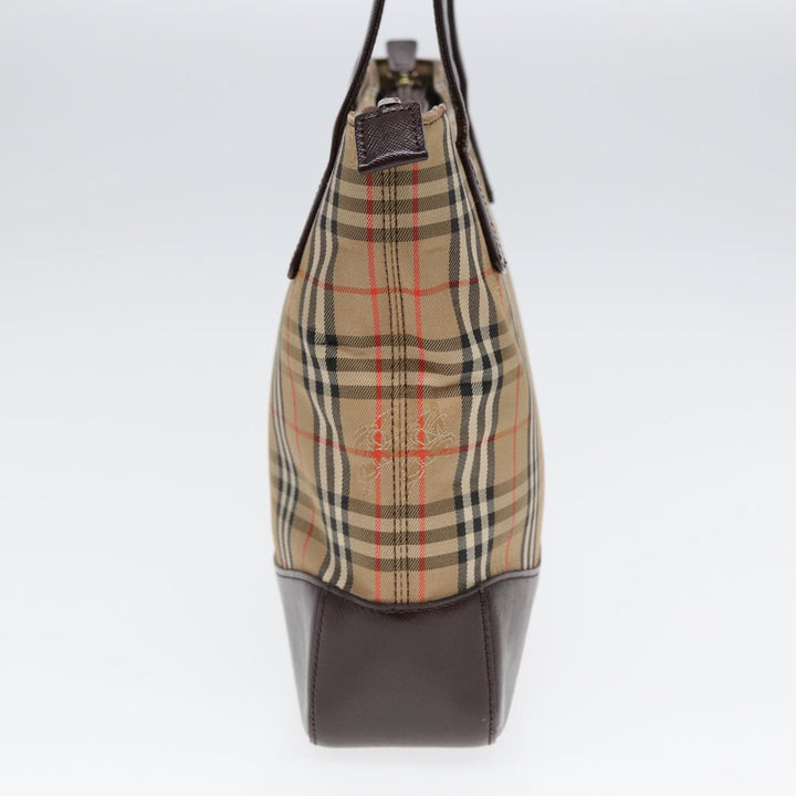 Burberry Nova Check Tote Bag Canvas Leather Beige Brown Auth ep5013