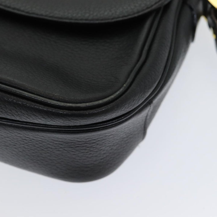 BurberrySs Shoulder Bag Leather Black Auth ep5024