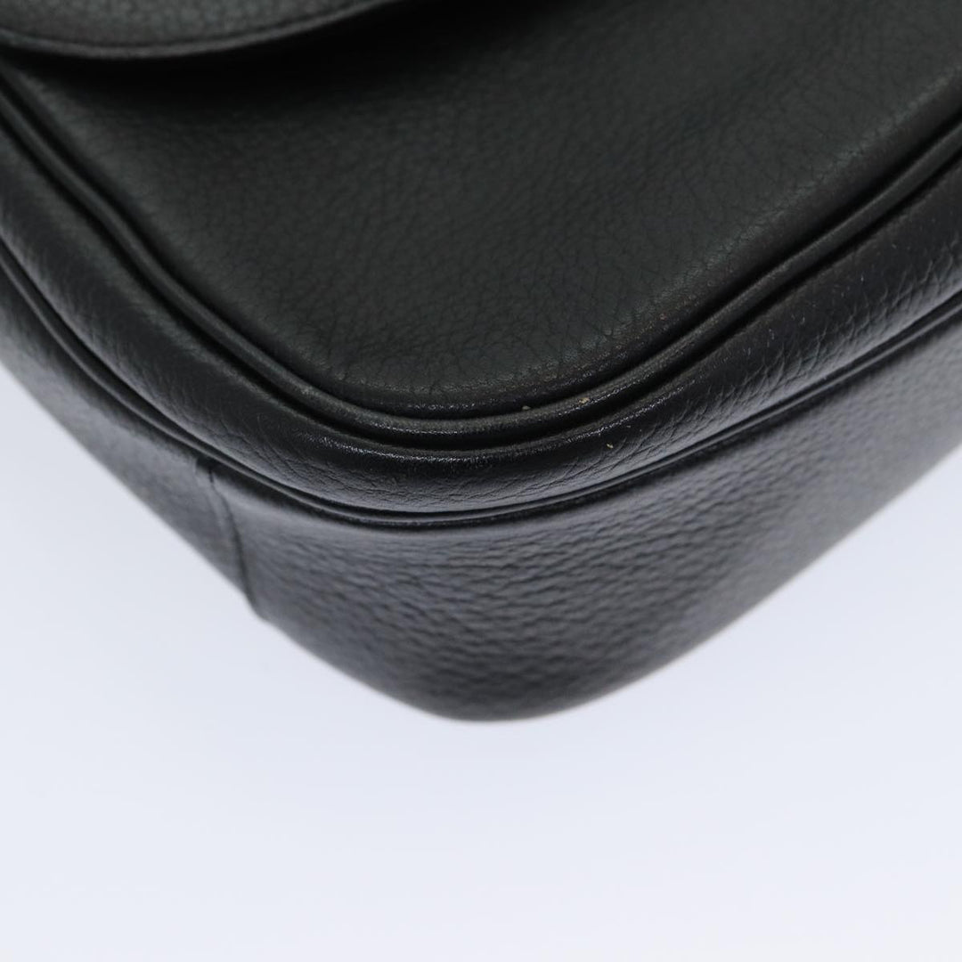 BurberrySs Shoulder Bag Leather Black Auth ep5024