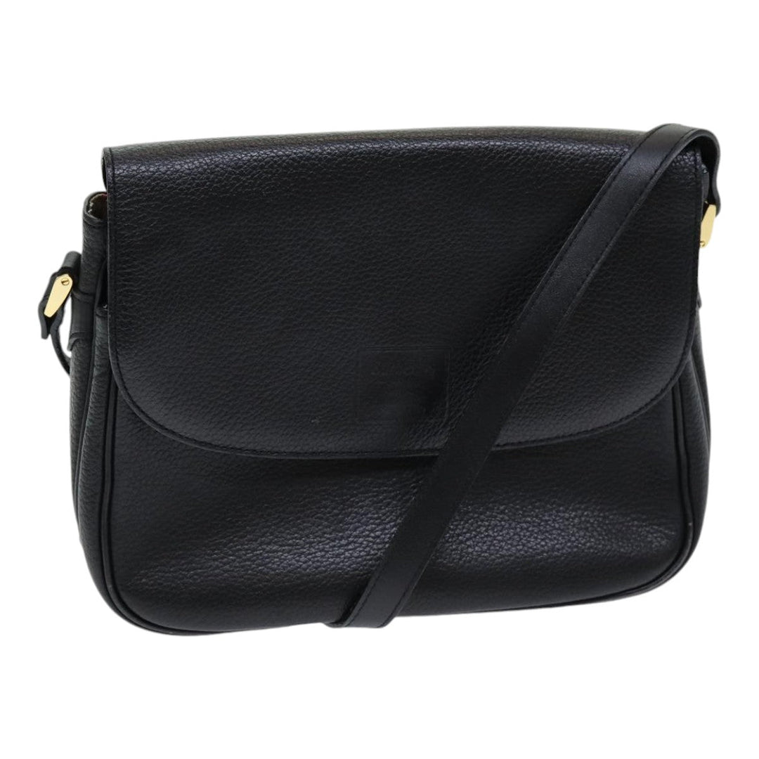 BurberrySs Shoulder Bag Leather Black Auth ep5024