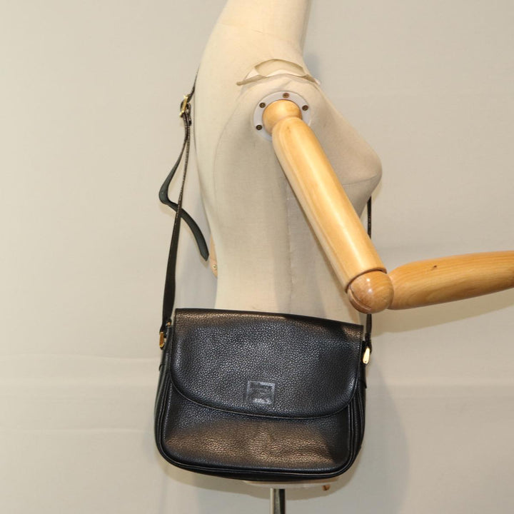 BurberrySs Shoulder Bag Leather Black Auth ep5024