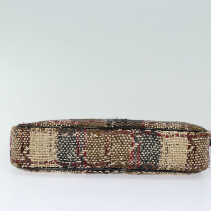 Burberry Nova Check Shoulder Bag Wool Beige Black Auth ep5128