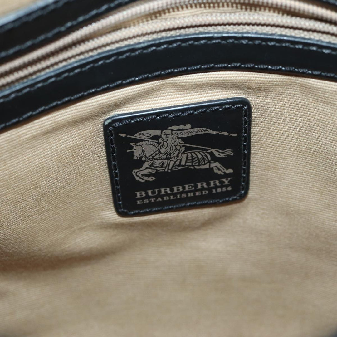 Burberry Nova Check Shoulder Bag PVC Beige Silver Auth ep5325