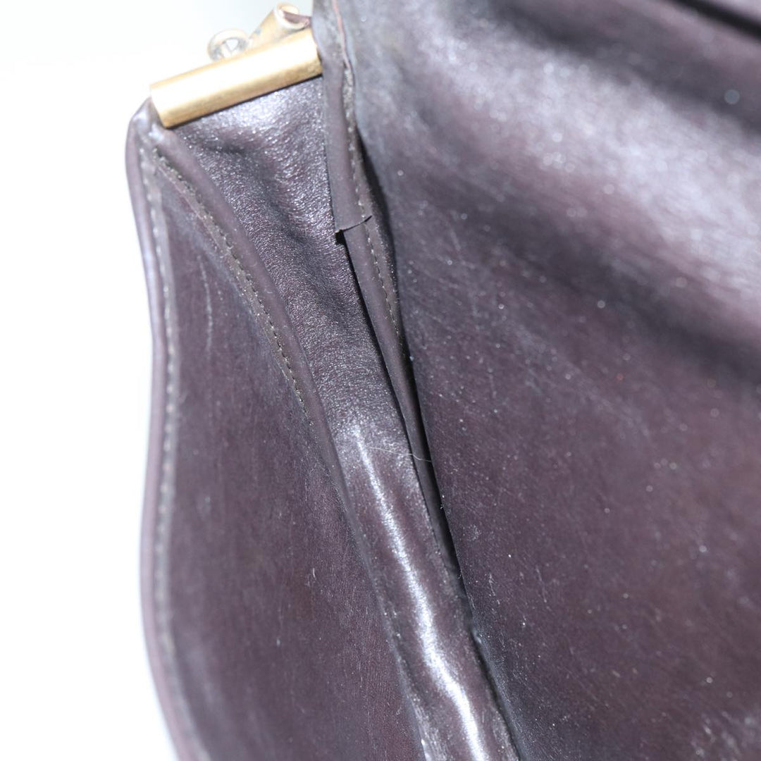 CHRISTIAN Top quality Dior Trotter Canvas Shoulder Bag Gold Brown Auth ep5327