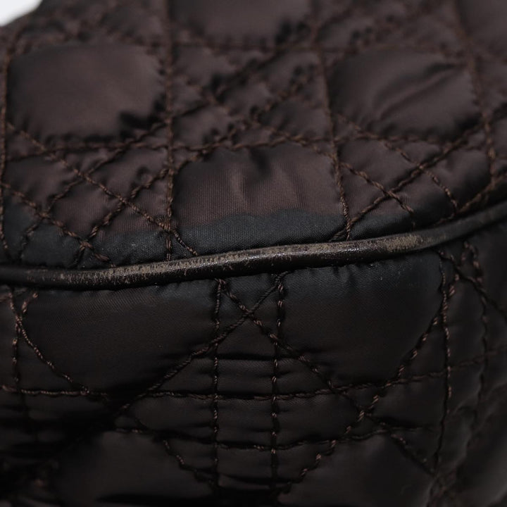 CHRISTIAN Top quality Dior Lady Top quality Dior Canage Hand Bag Nylon Brown Gold Auth ep5346