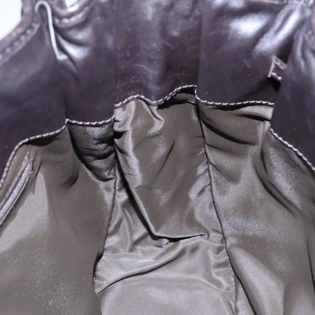 CHRISTIAN Top quality Dior Lady Top quality Dior Canage Hand Bag Nylon Brown Gold Auth ep5346