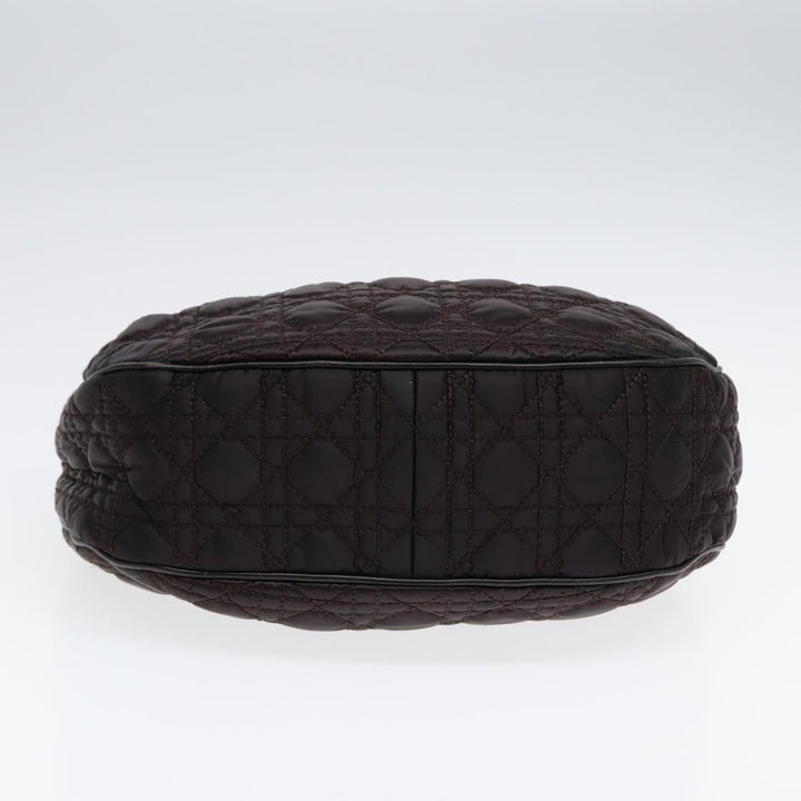 CHRISTIAN Top quality Dior Lady Top quality Dior Canage Hand Bag Nylon Brown Gold Auth ep5346