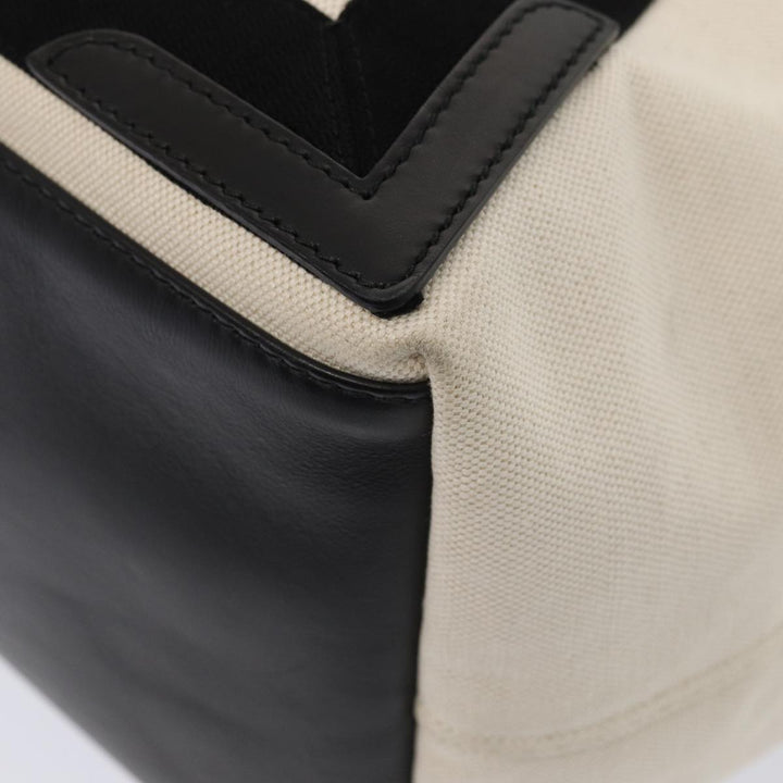 Top Quality Balenciaga Cabas Hand Bag Canvas Silver White Auth ep5384