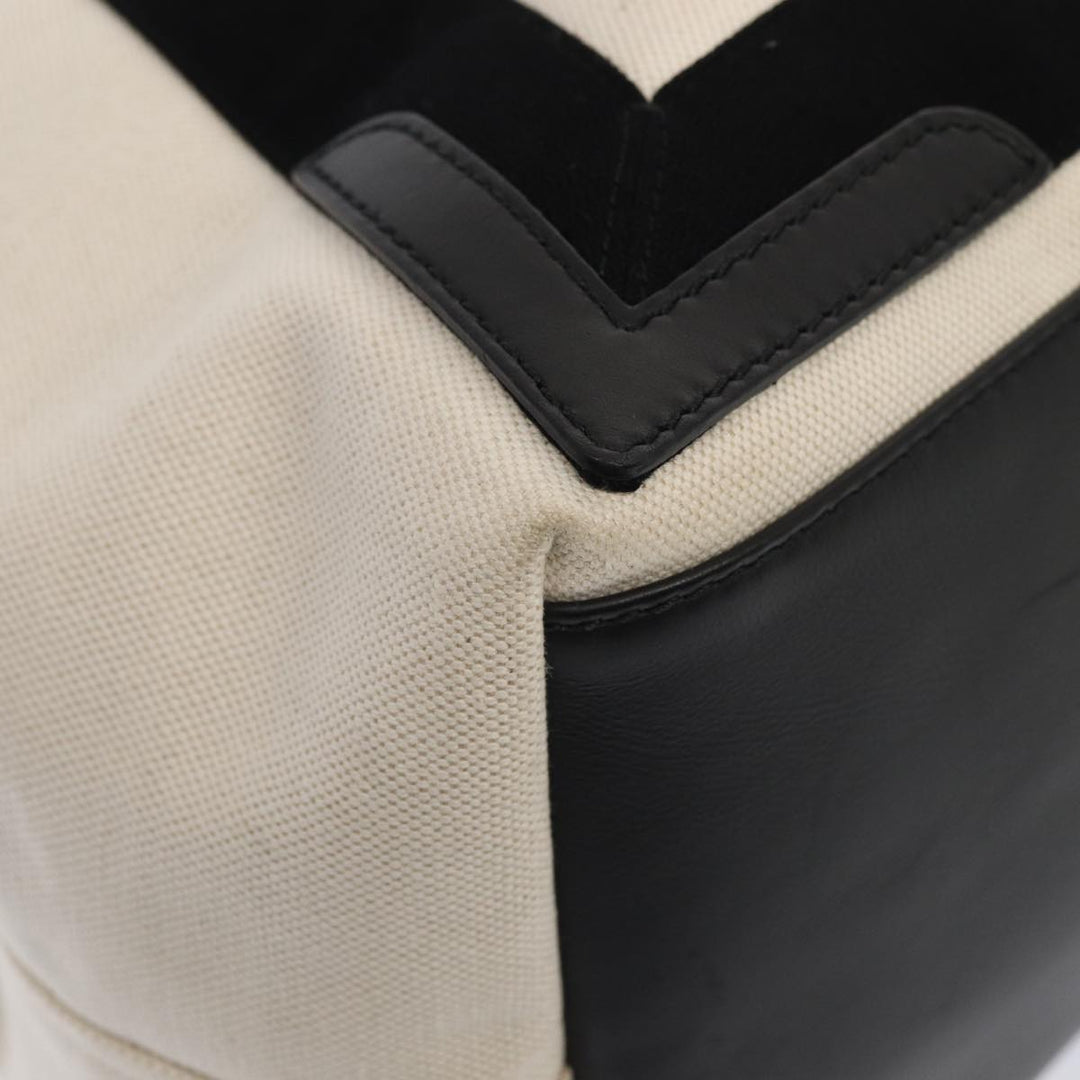 Top Quality Balenciaga Cabas Hand Bag Canvas Silver White Auth ep5384