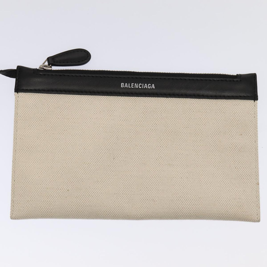 Top Quality Balenciaga Cabas Hand Bag Canvas Silver White Auth ep5384