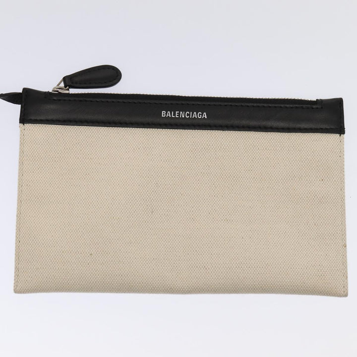 Top Quality Balenciaga Cabas Hand Bag Canvas Silver White Auth ep5384