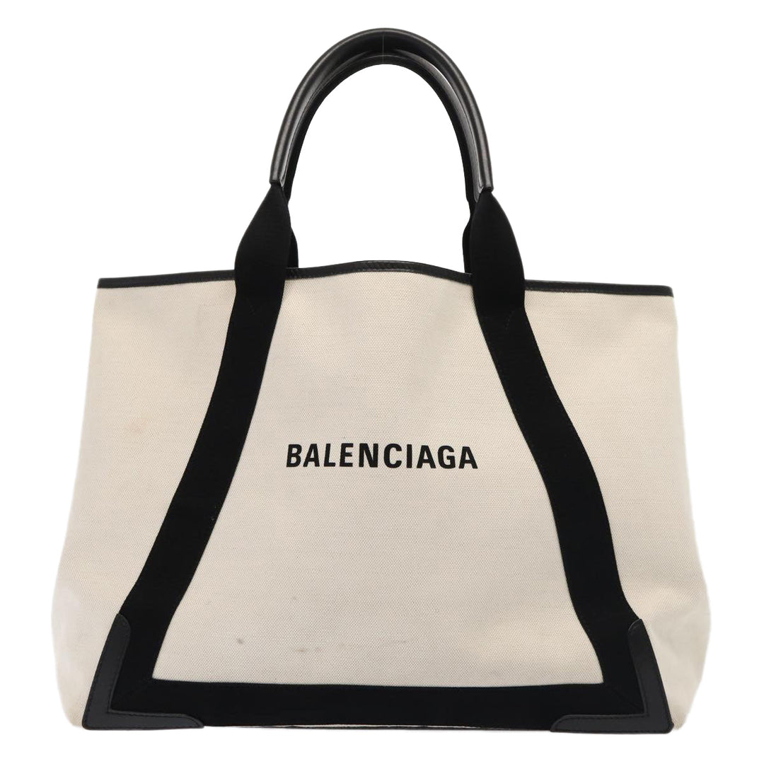 Top Quality Balenciaga Cabas Hand Bag Canvas Silver White Auth ep5384