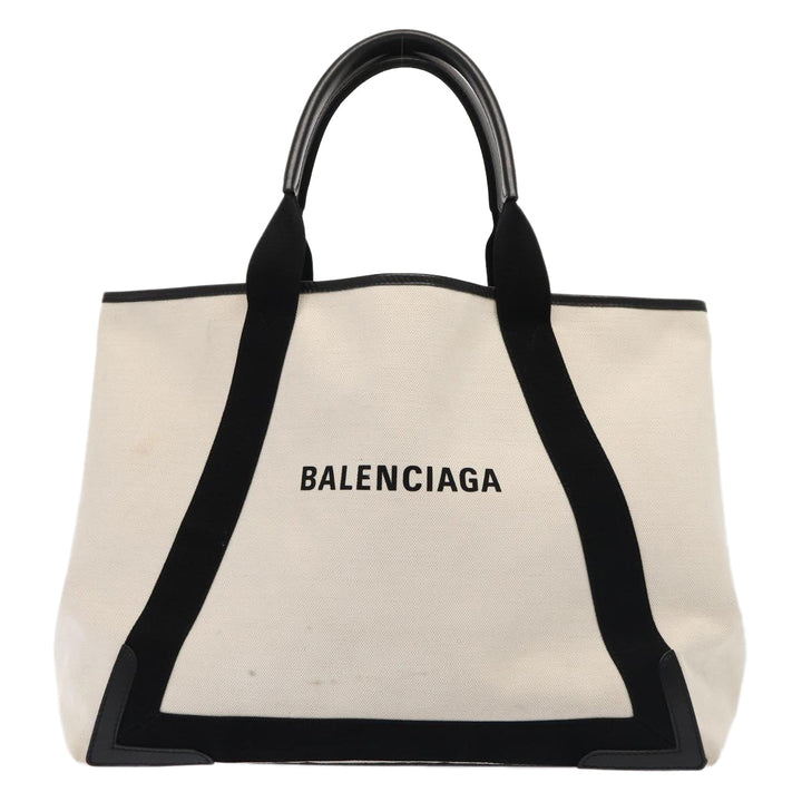 Top Quality Balenciaga Cabas Hand Bag Canvas Silver White Auth ep5384