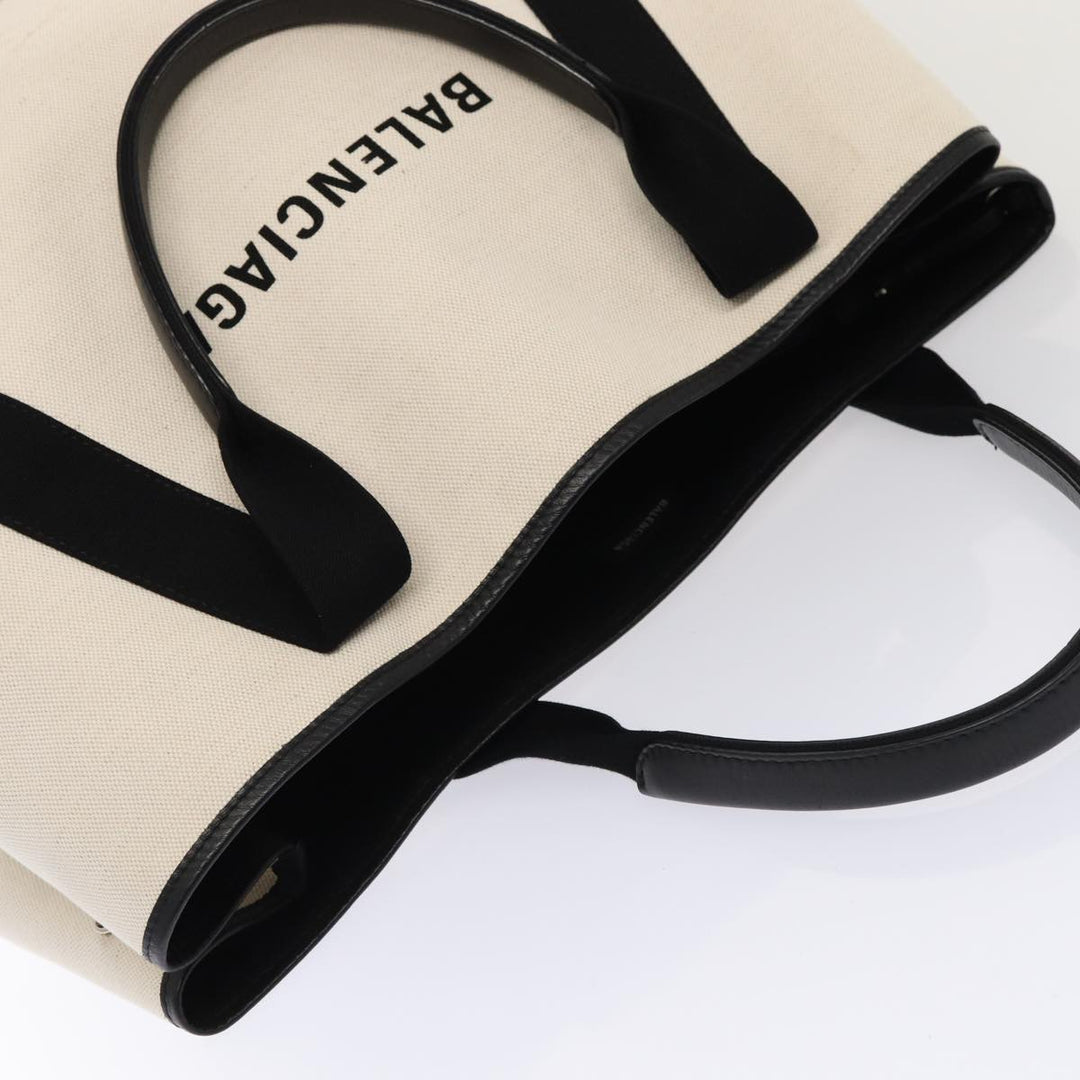 Top Quality Balenciaga Cabas Hand Bag Canvas Silver White Auth ep5384