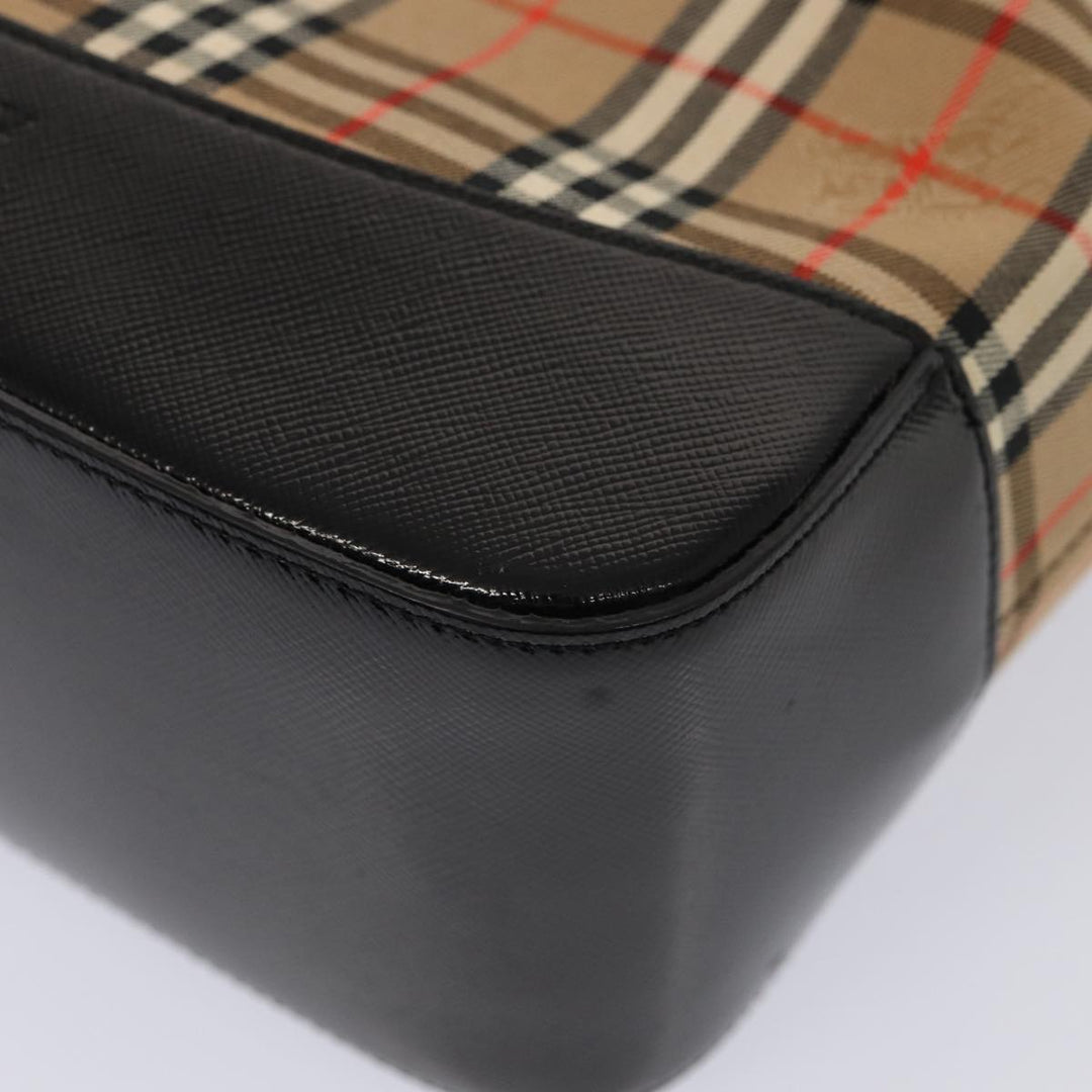 Burberry Nova Check Tote Bag Canvas Beige Gold Auth ep5405