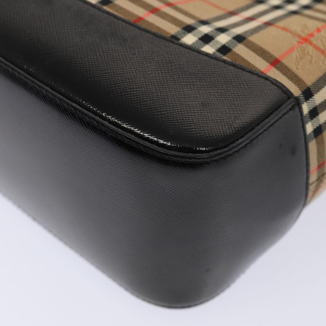 Burberry Nova Check Tote Bag Canvas Beige Gold Auth ep5405