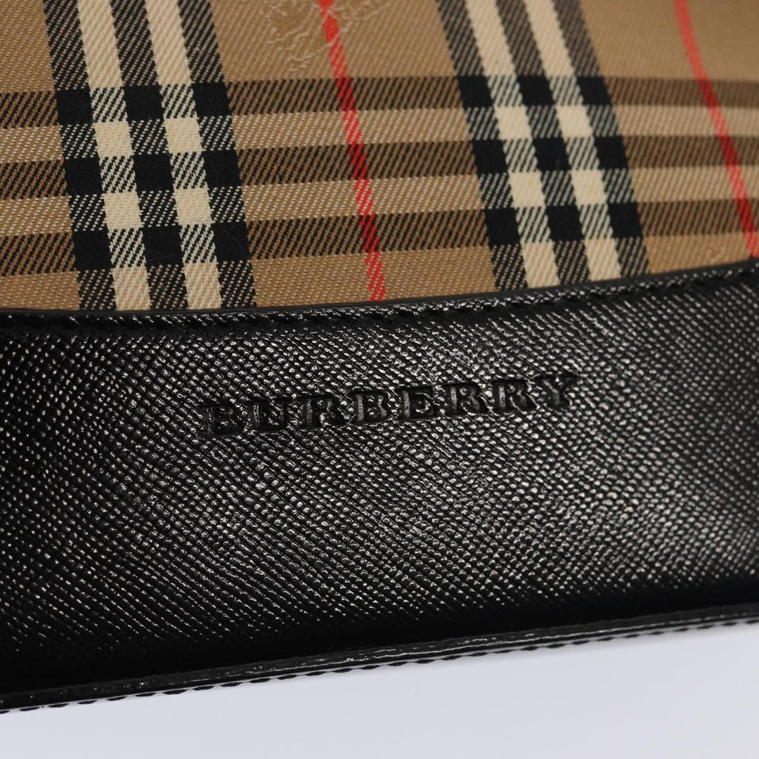 Burberry Nova Check Tote Bag Canvas Beige Gold Auth ep5405