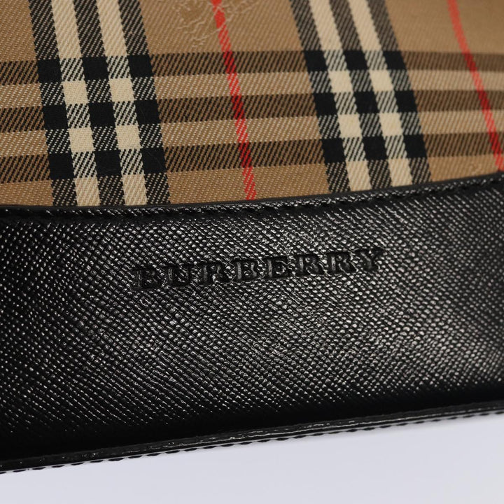 Burberry Nova Check Tote Bag Canvas Beige Gold Auth ep5405