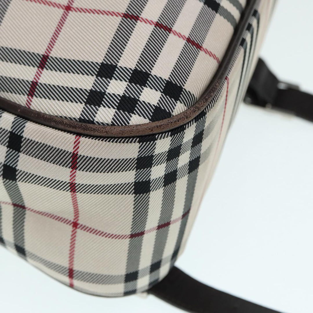 Burberry Nova Check Backpack Nylon Beige Silver Auth ep5418