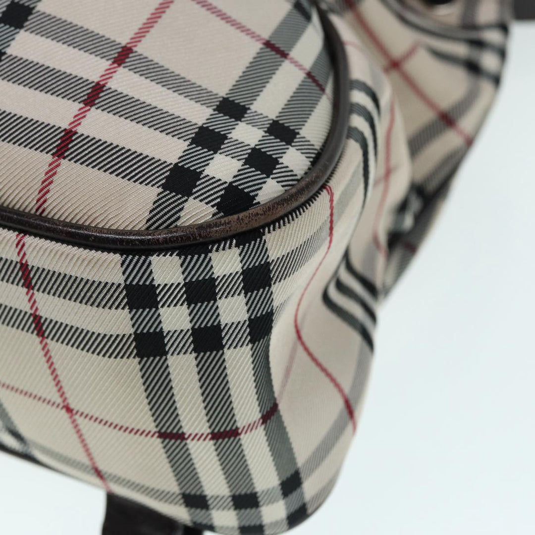 Burberry Nova Check Backpack Nylon Beige Silver Auth ep5418
