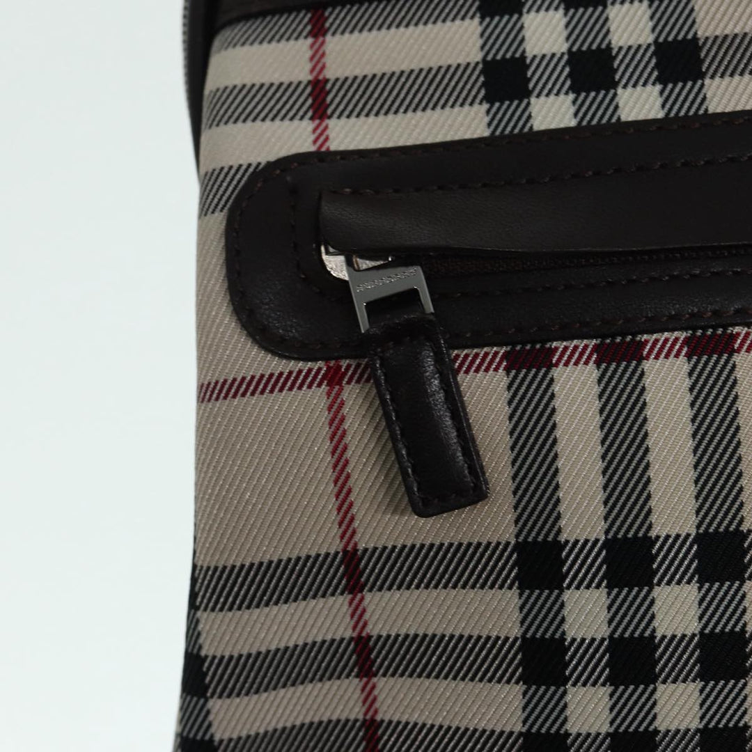 Burberry Nova Check Backpack Nylon Beige Silver Auth ep5418